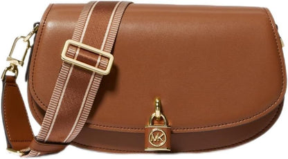 Michael Michael Kors Mila Medium Leather Messenger Bag, Luggage