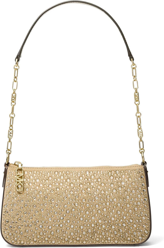 Michael Kors Empire Medium Chain Pouchette, Pale Gold