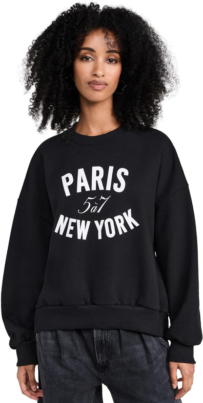 Cinq a Sept Women Paris New York Brandy Pullover Black Sweatshirt