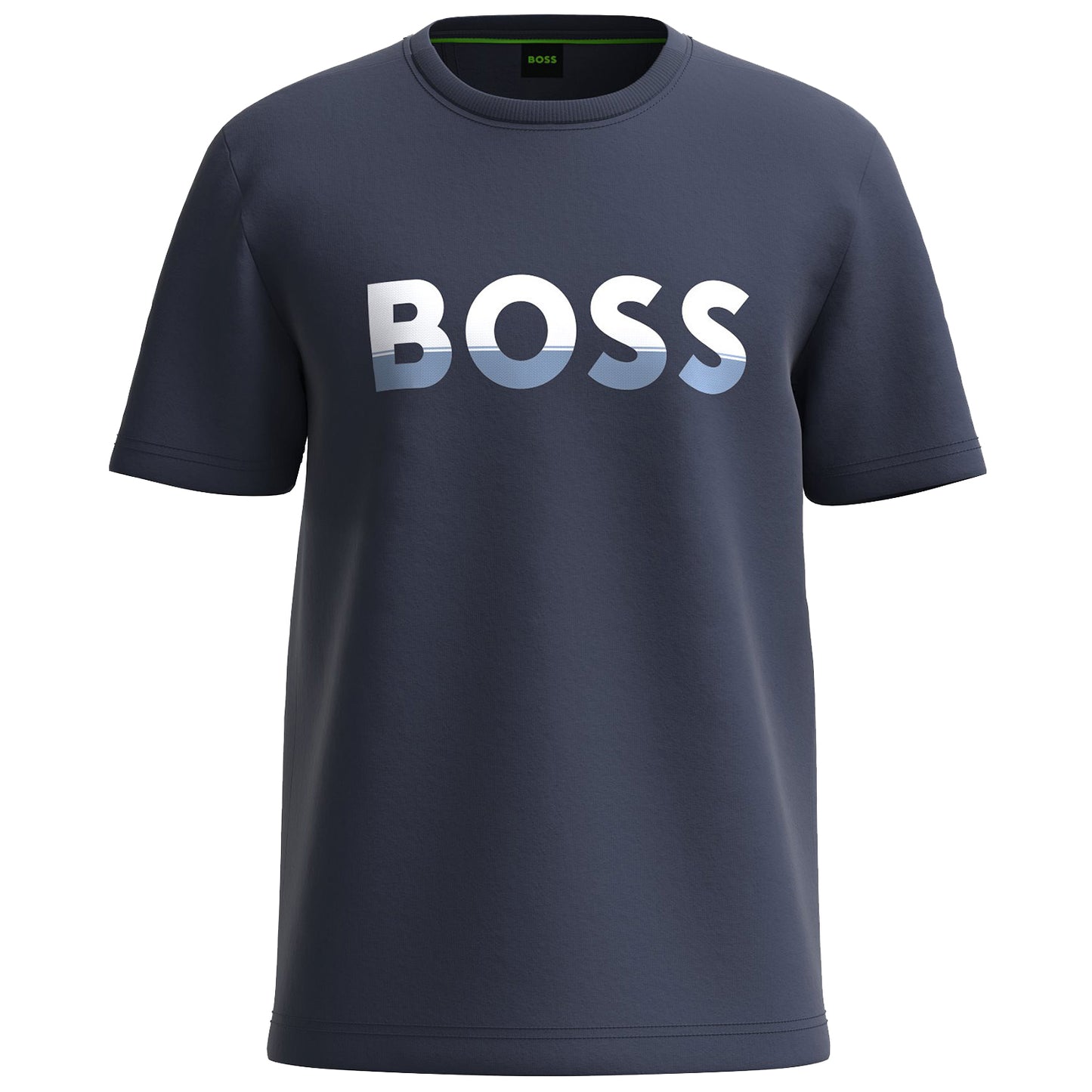 HUGO BOSS Men Big Logo Jersey Cotton T-Shirt Dark Navy/Forever Blue