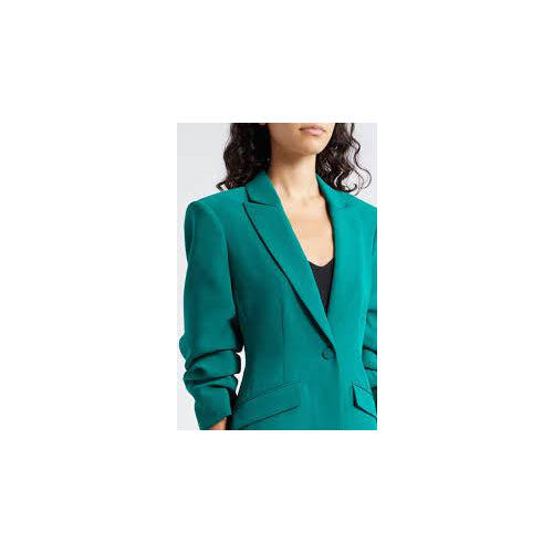 Cinq A Sept Women Scrunched Cheyenne Ruched Sleeve Blazer Malachite