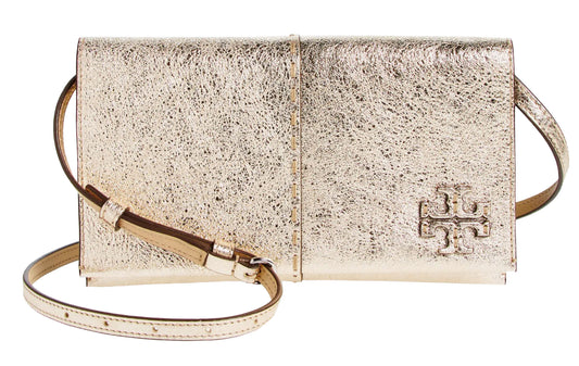 Tory Burch Women's McGraw Wallet Crossbody Metallic Gold