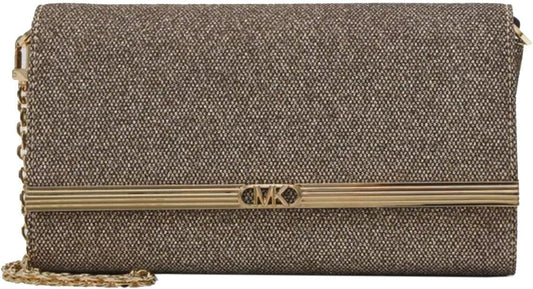 Michael Michael Kors Women's Mona Large Glitter Chain Mesh Clutch Handbag