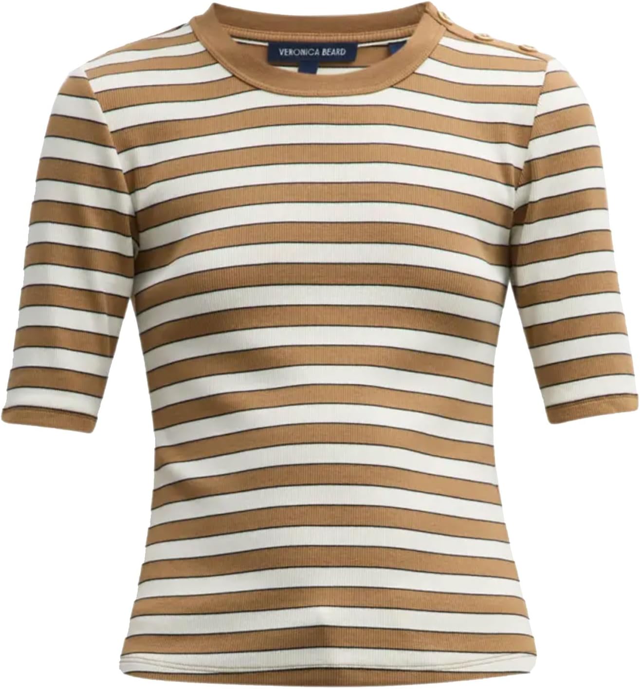 Veronica Beard Women Crew Neck Brown Stripes Draya