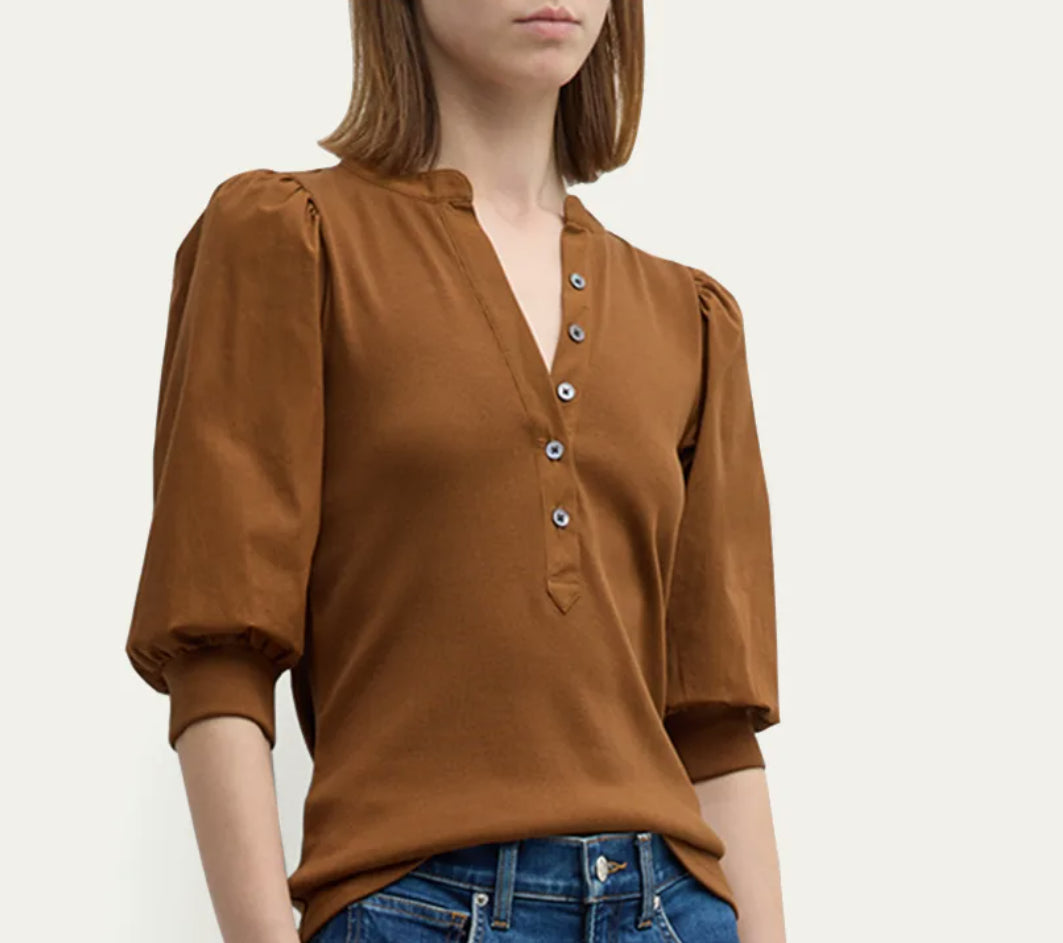 Veronica Beard Jean Women's Coralee TOP, Dark Ochre Tee