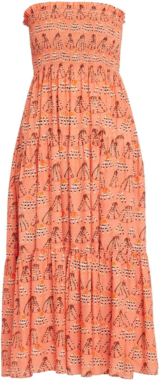 Ulla Johnson Women Lucca Coverup Slipover Style Maxi Dress Rosa