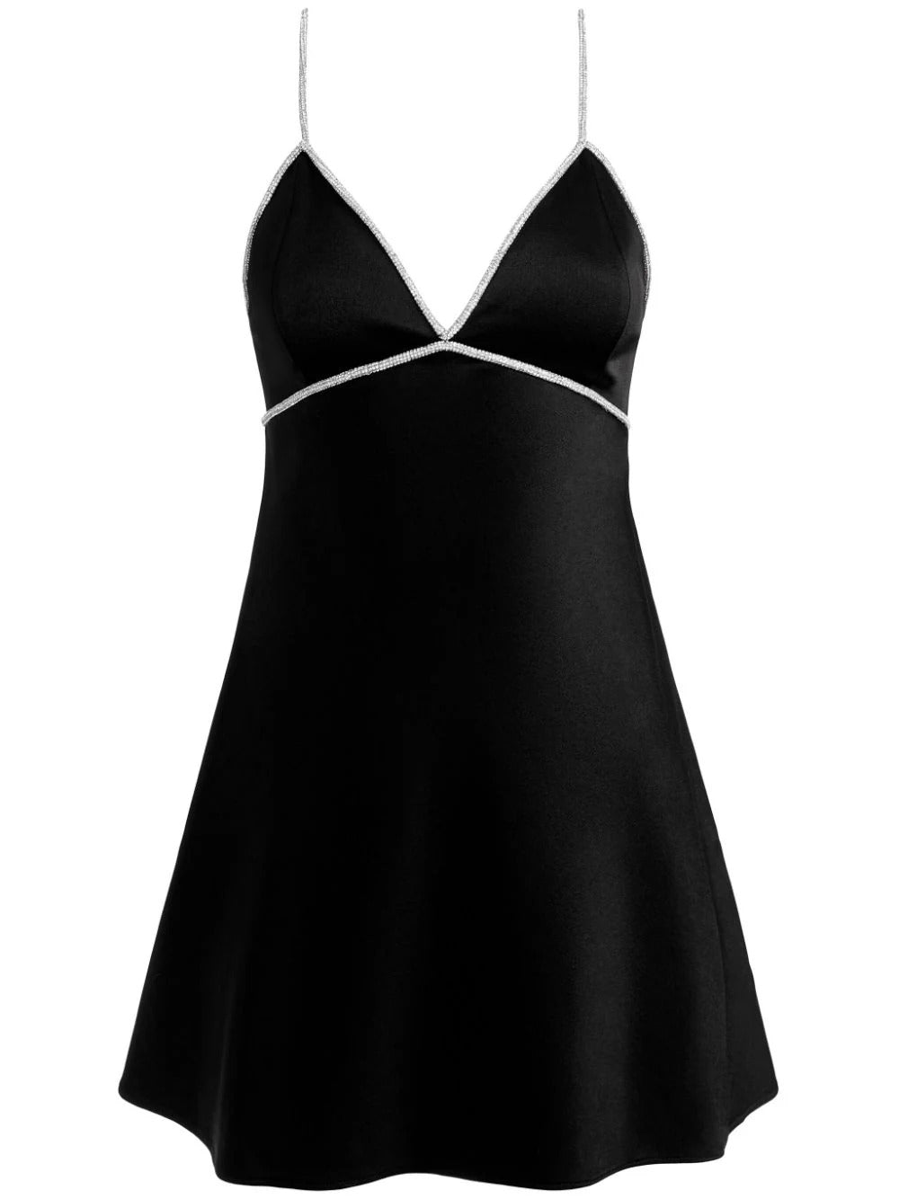 Alice + Olivia Julienne Crystk V Neck Min Dres Black