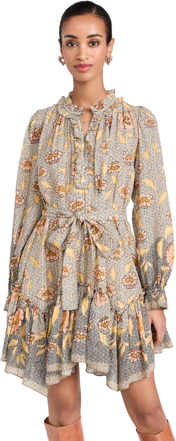 Ulla Johnson Women's Anais Dress, Chrysanthemum, Floral, Yellow Mini