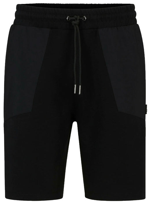 Hugo Boss Men Dolter Relaxed Fit Cotton Drawstrings Track Shorts-Black