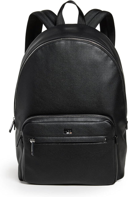 BOSS Men's Ray Embossed Logo Smooth Vinyl Backpack, Galaxy Black