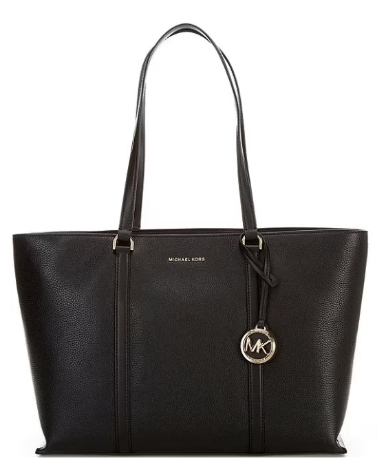 Michael Michael Kors Women's Black Pebbled Leather Temple Tote Handbag