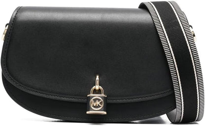 Michael Michael Kors Mila Medium Leather East West Sling Messenger, Black