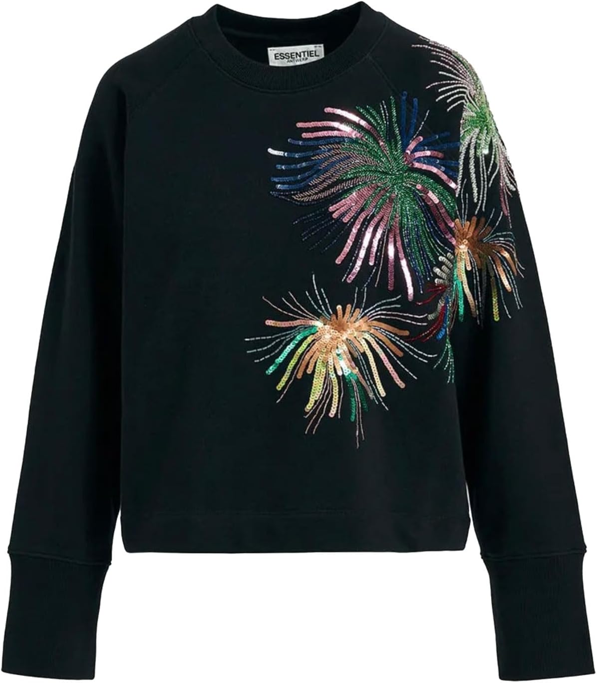 Essentiel Antwerp Women Esweat Embroidered Sequins Sweater Black