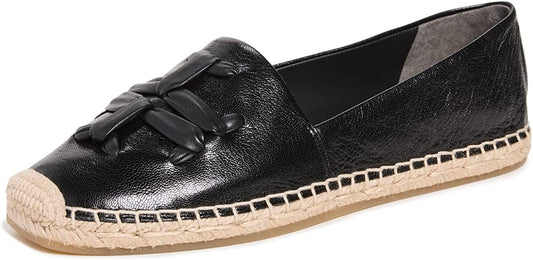 Tory Burch Women's Woven Double T Aline Espadrilles Perfect Black 9.5