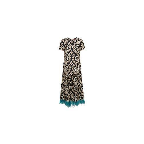 La DoubleJ Women's Edition 35 Feather-Embellished Swing Maxi Dress